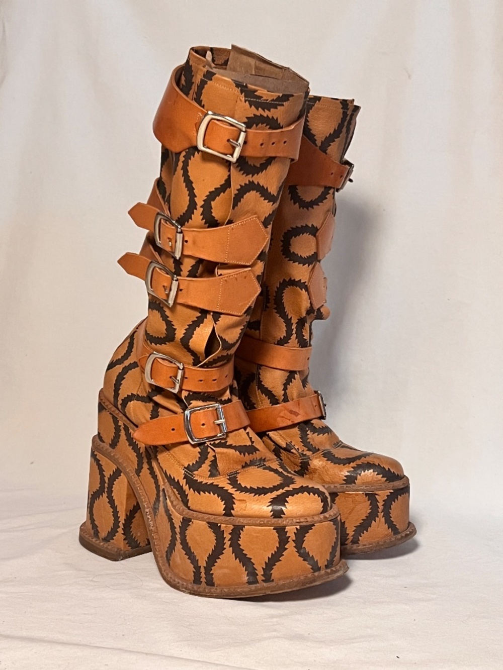 Vivienne Westwood Pirate Clomper Squiggle Bondage Platform Boots - Picture 2 of 16